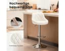 PFCTART Barhocker Set 2 St. Weiß Kunstleder höhenverstellbar Bild 3