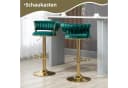 PFCTART Barhocker Samt 2er Set 360° drehbar & höhenverstellbar Gold Bild 1
