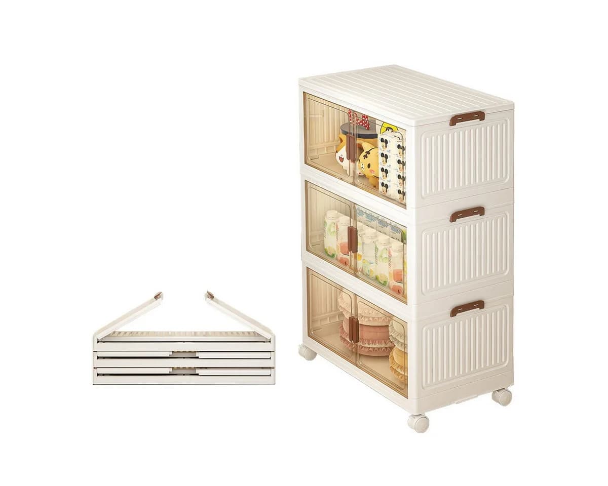 PFCTART Aufbewahrungsbox Faltbar mit Deckel & Rollen Transparent - Bild 2