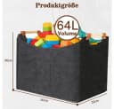 PFCTART Kaminholzkorb Filz grau faltbar mit Holzgriffen Bild 1