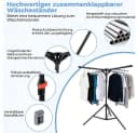 PFCTART Turmwäscheständer Faltbar 4 Arme Höhenverstellbar Bild 5