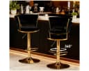 YVMOOEC Barhocker Set 2 St. höhenverstellbar Samt mit Rückenlehne Bild 2