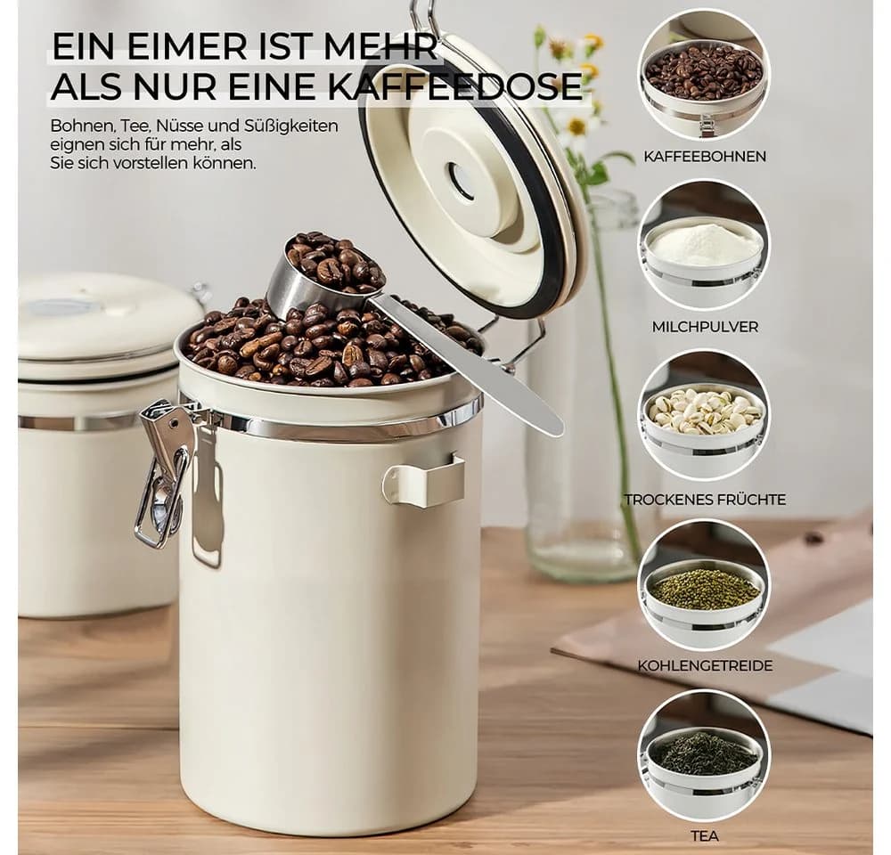 GLIESE POWER Kaffeedose 1,8L luftdicht Edelstahl mit Ventil - Bild 5