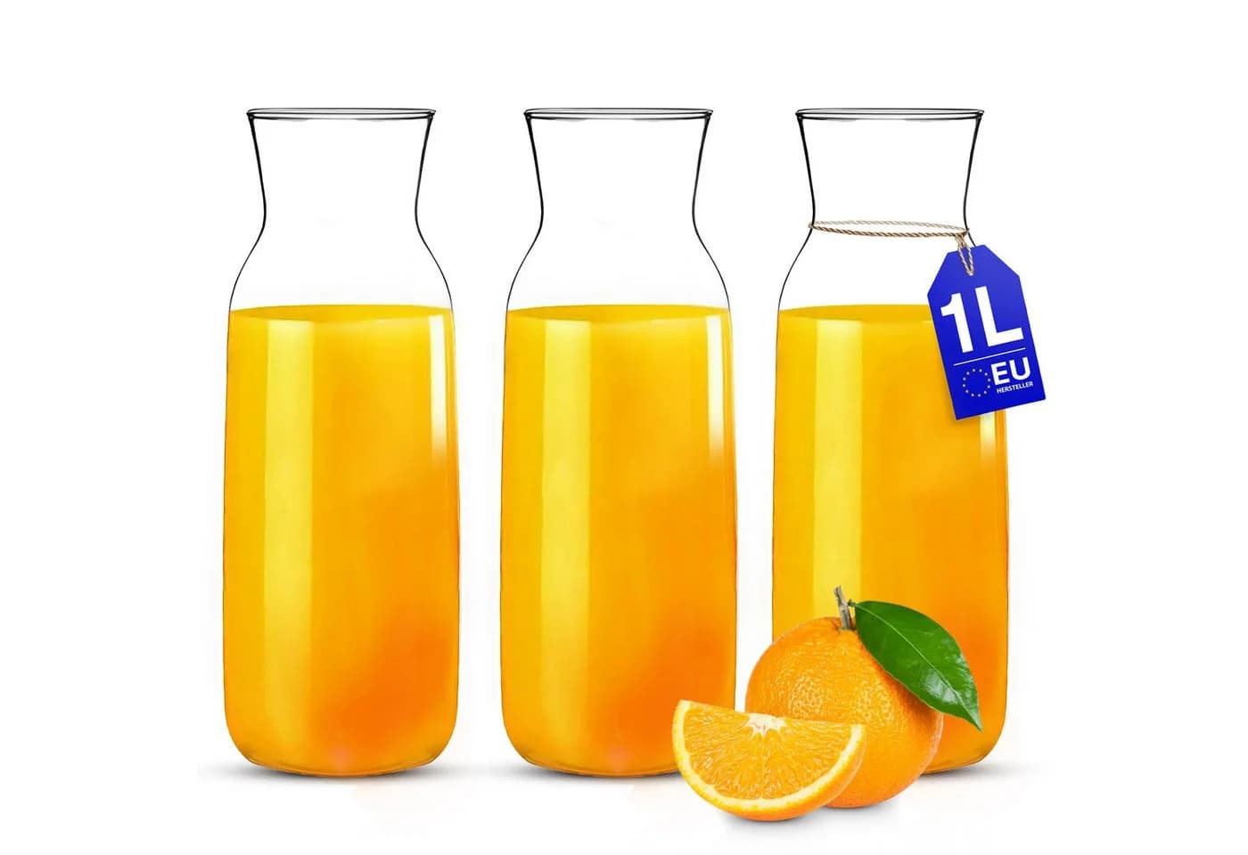 KONZEPT Wasserkaraffe 1 Liter Glas Transparent 3-tlg. - Bild 2
