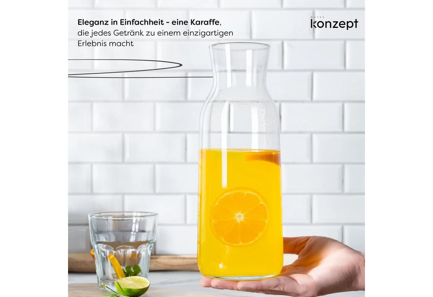 KONZEPT Wasserkaraffe 1 Liter Glas Transparent 3-tlg. - Bild 5