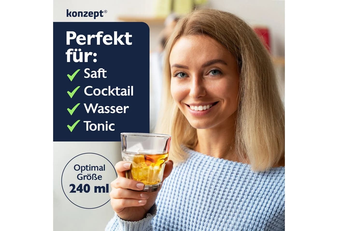 KONZEPT Glas Trinkgläser Set 240ml Stapelbar - Bild 3