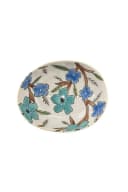 Tranquillo Seifenschale oval blau handbemalt mit Blumenmuster Bild 2