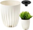 KONZEPT Hoher Blumentopf Weiß mit Drainagesystem für Balkon & Garten Bild 2