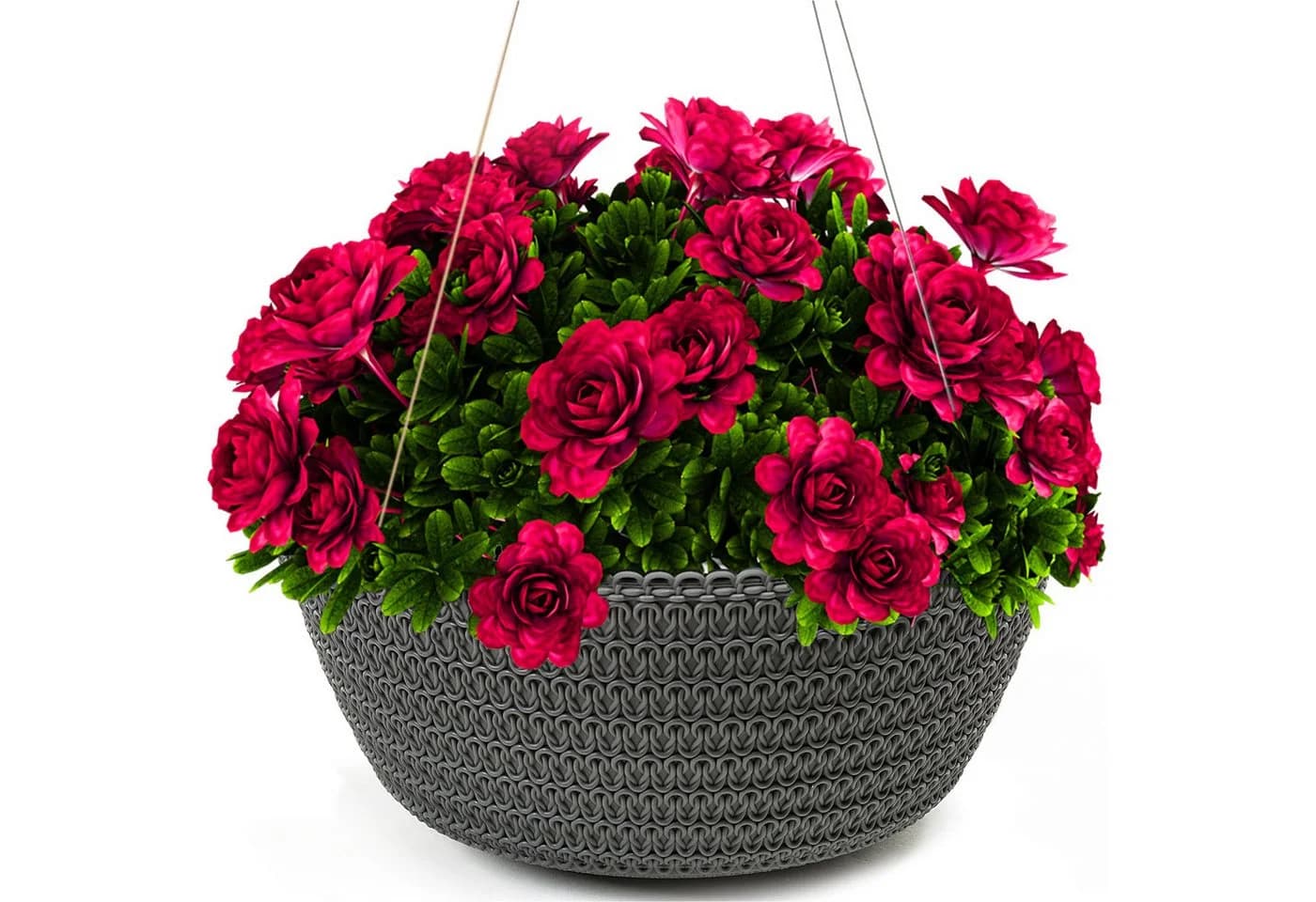 KONZEPT Blumenampel Hängend 30 cm Grau Anthrazit Weiß - Bild 2