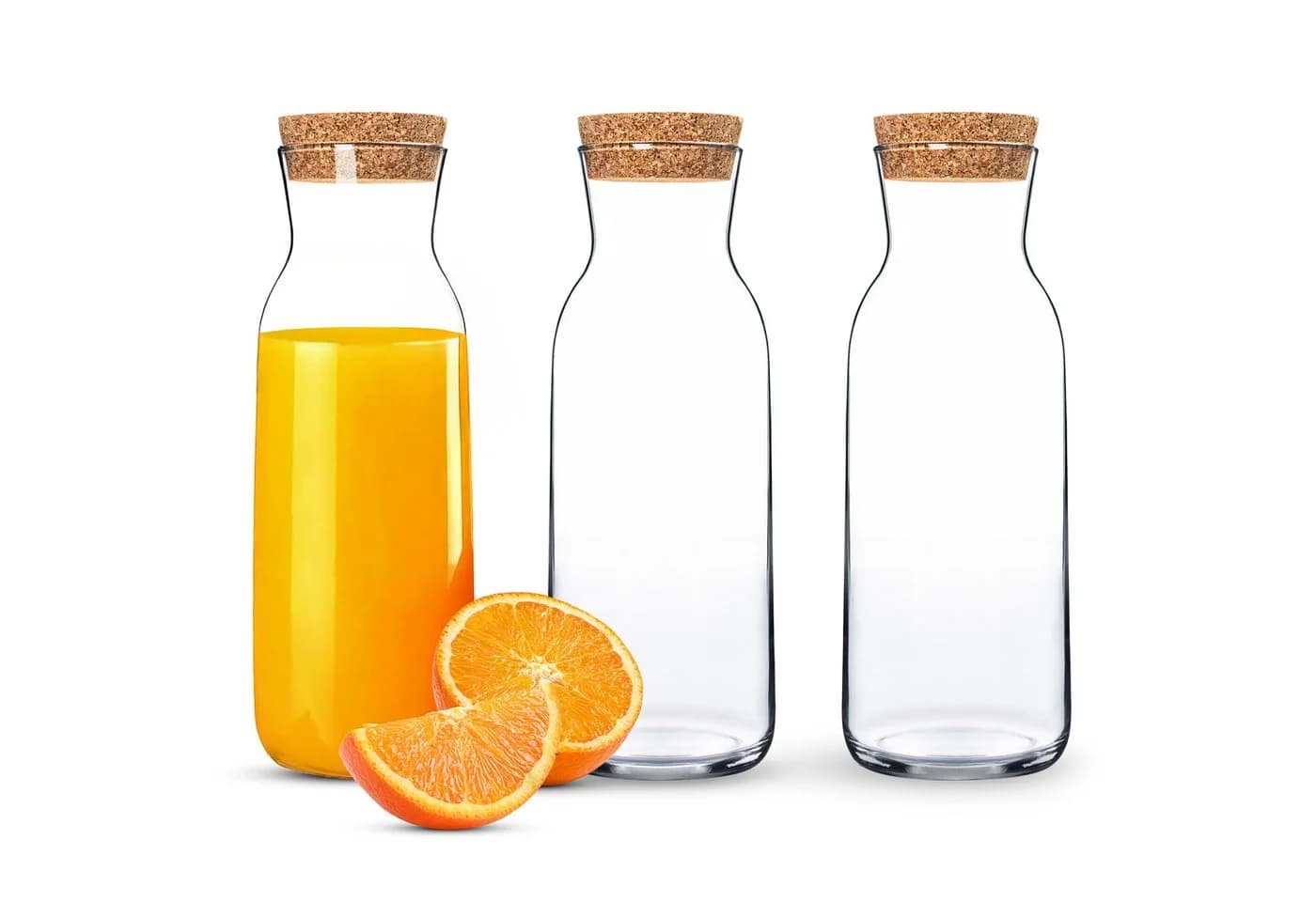 KONZEPT Wasserkaraffe 1 Liter Glas mit Korkdeckel - Bild 2