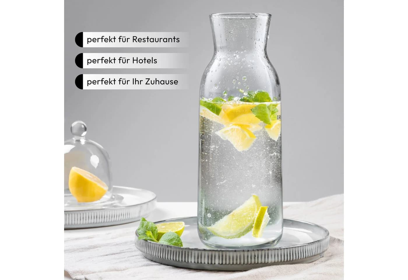 KONZEPT Wasserkaraffe 1 Liter Glas mit Korkdeckel - Bild 4