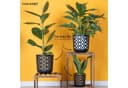 KONZEPT Blumentopf Set Ø 14cm Gold-Schwarz Kunststoff Bild 3