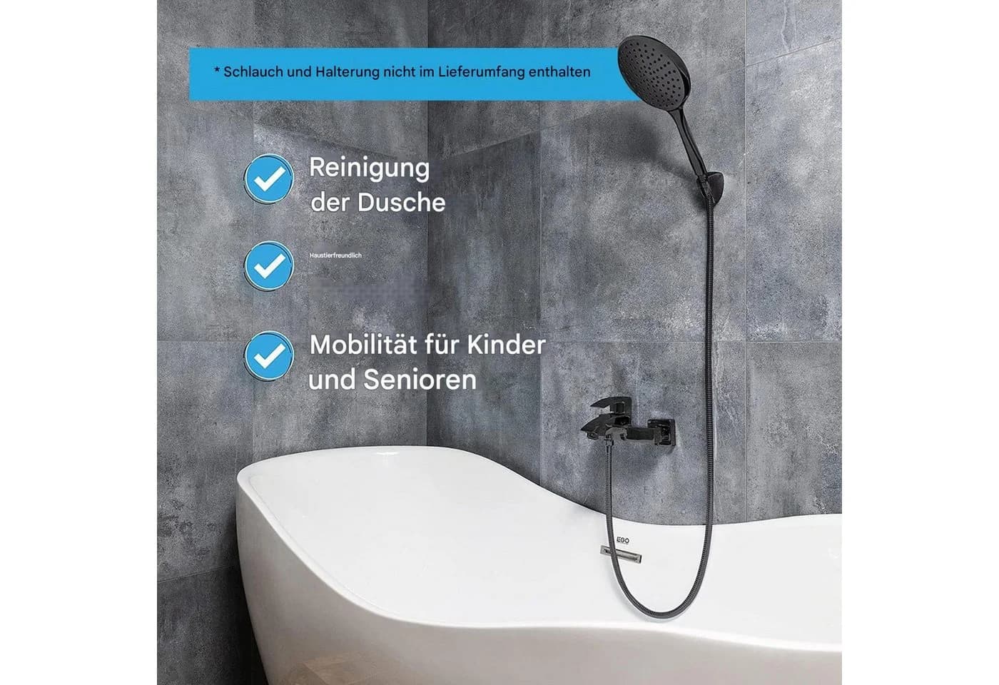 sparkpod Handbrause XXL Regendusche Hochdruck Schwarz Matt