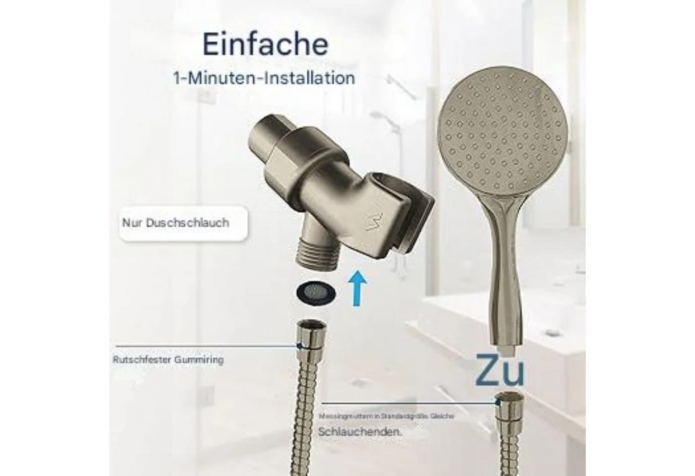 SparkPod Brauseschlauch 2m Edelstahl Werkzeuglos - Bild 4