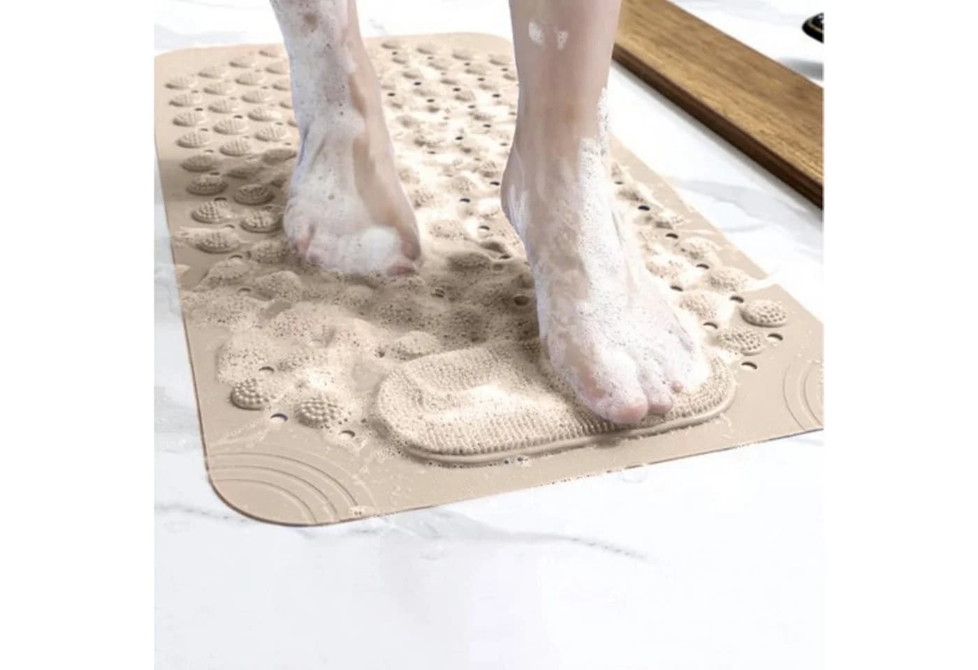 Ruhhy Badematte Rutschfest Beige Massage-Noppen - Bild 4