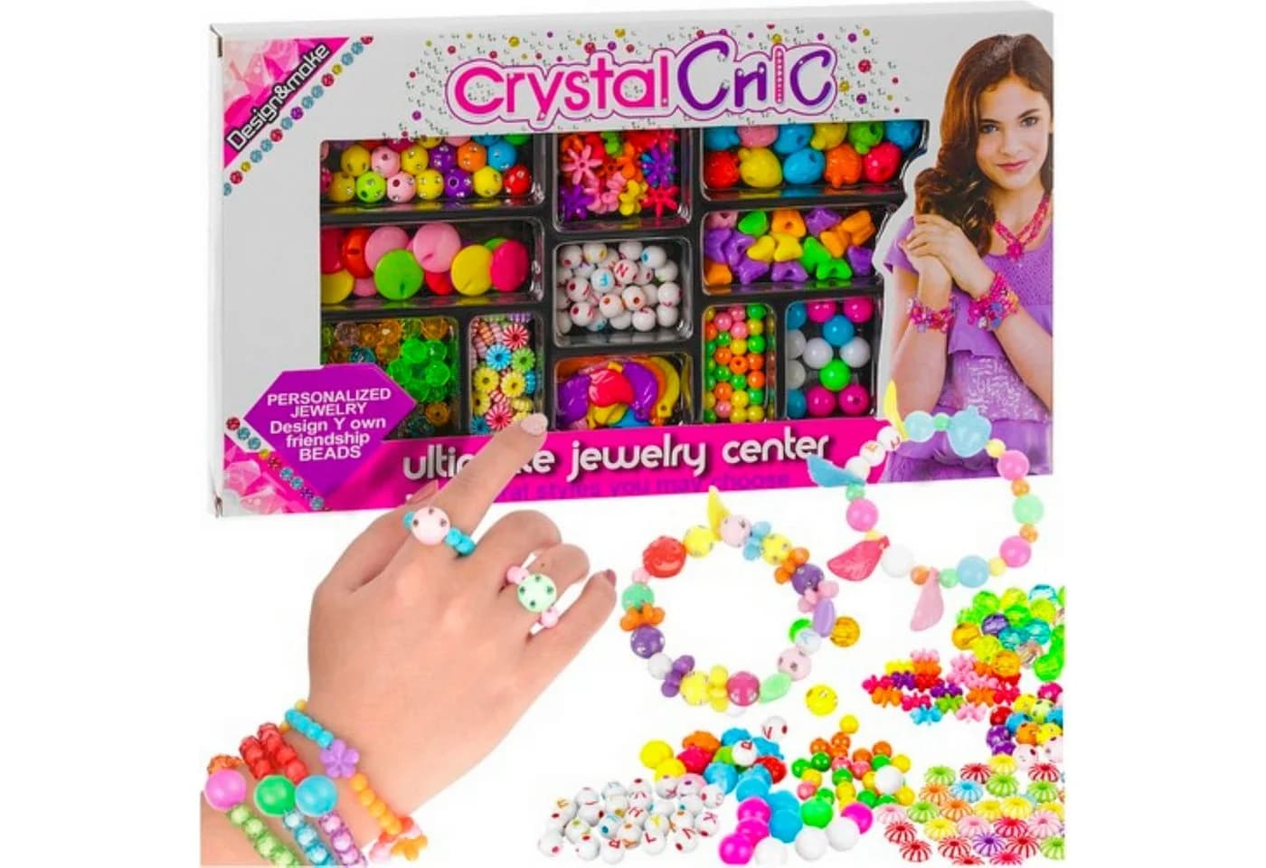 KRUZZEL Bastel-Armband DIY-Perlen-Set 11 Arten Bunt - Bild 2