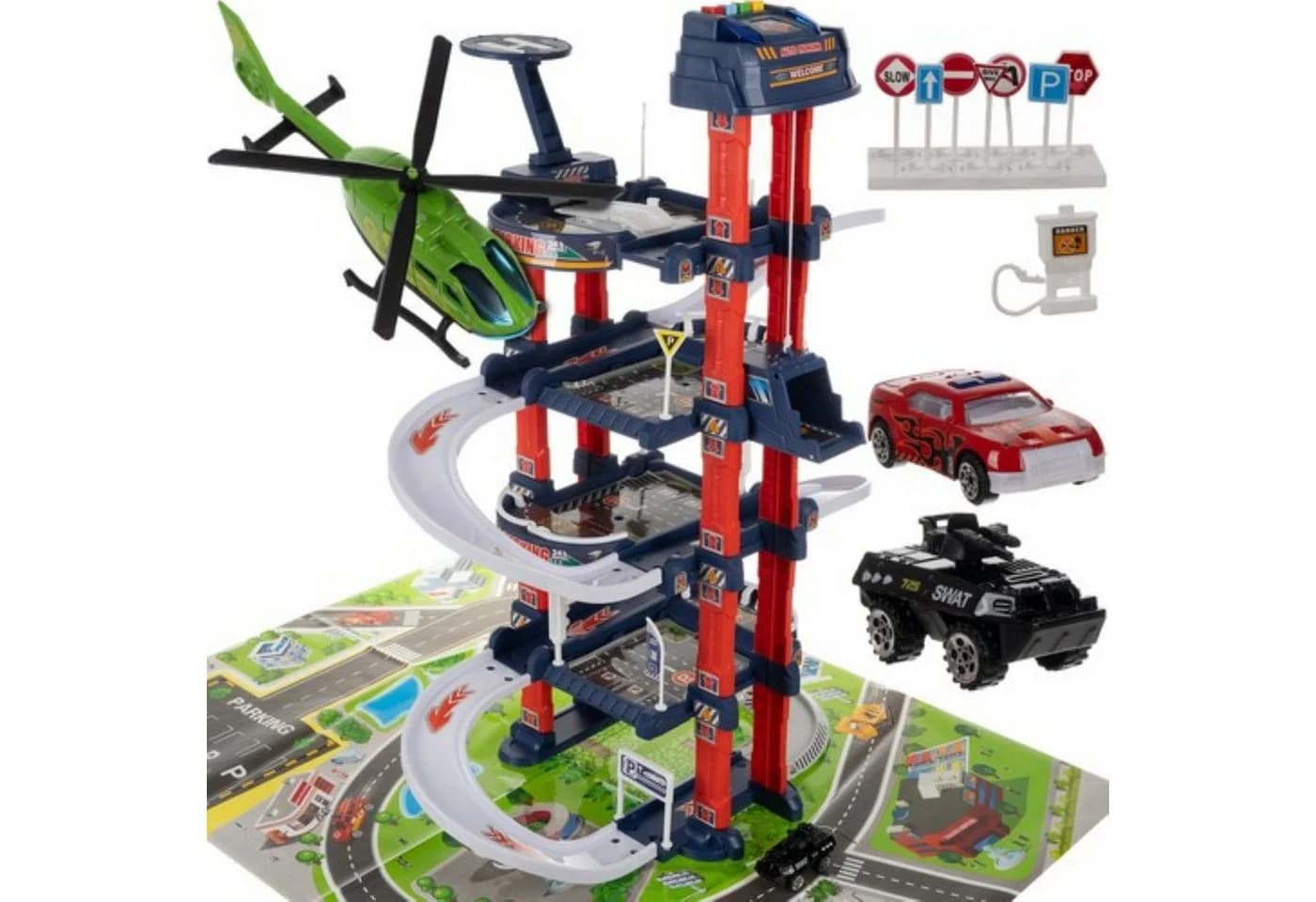 KRUZZEL Spiel-Parkhaus 4-stöckige Garage mit Aufzug, Licht & Sound - Bild 2
