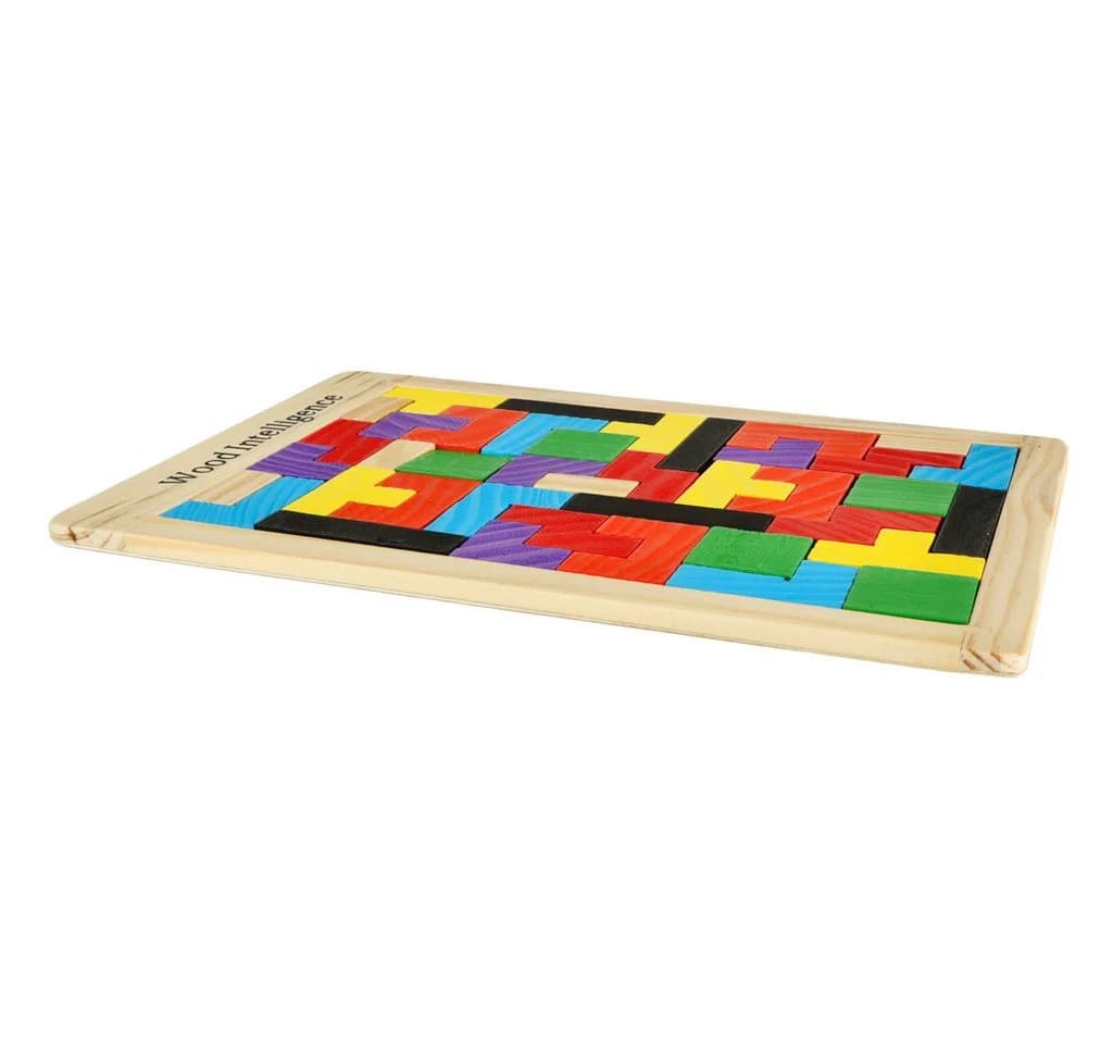 LA CUTE Puzzle Holz Ordnen Puzzle – 40 Teile Bunt Lernspiel