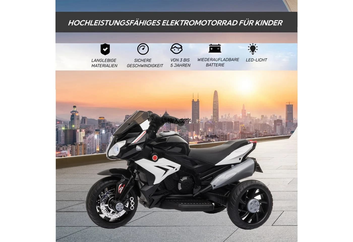 LALAHO Elektro-Kindermotorrad Kinderfahrzeug Elektro-Dreirad