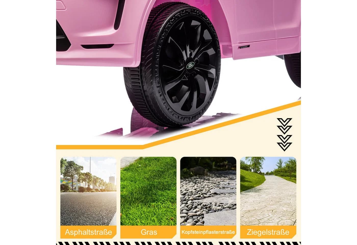 LALAHO Elektro-Kinderauto LAND ROVER Discovery Sport 2,4G Fernbedienung Rosa - Bild 4
