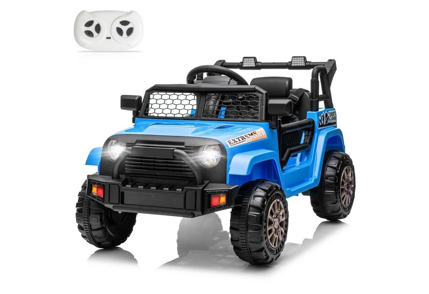 LALAHO Elektro-Kinderauto Aufsitz-Jeep mit Fernbedienung und Musik - Bild 2