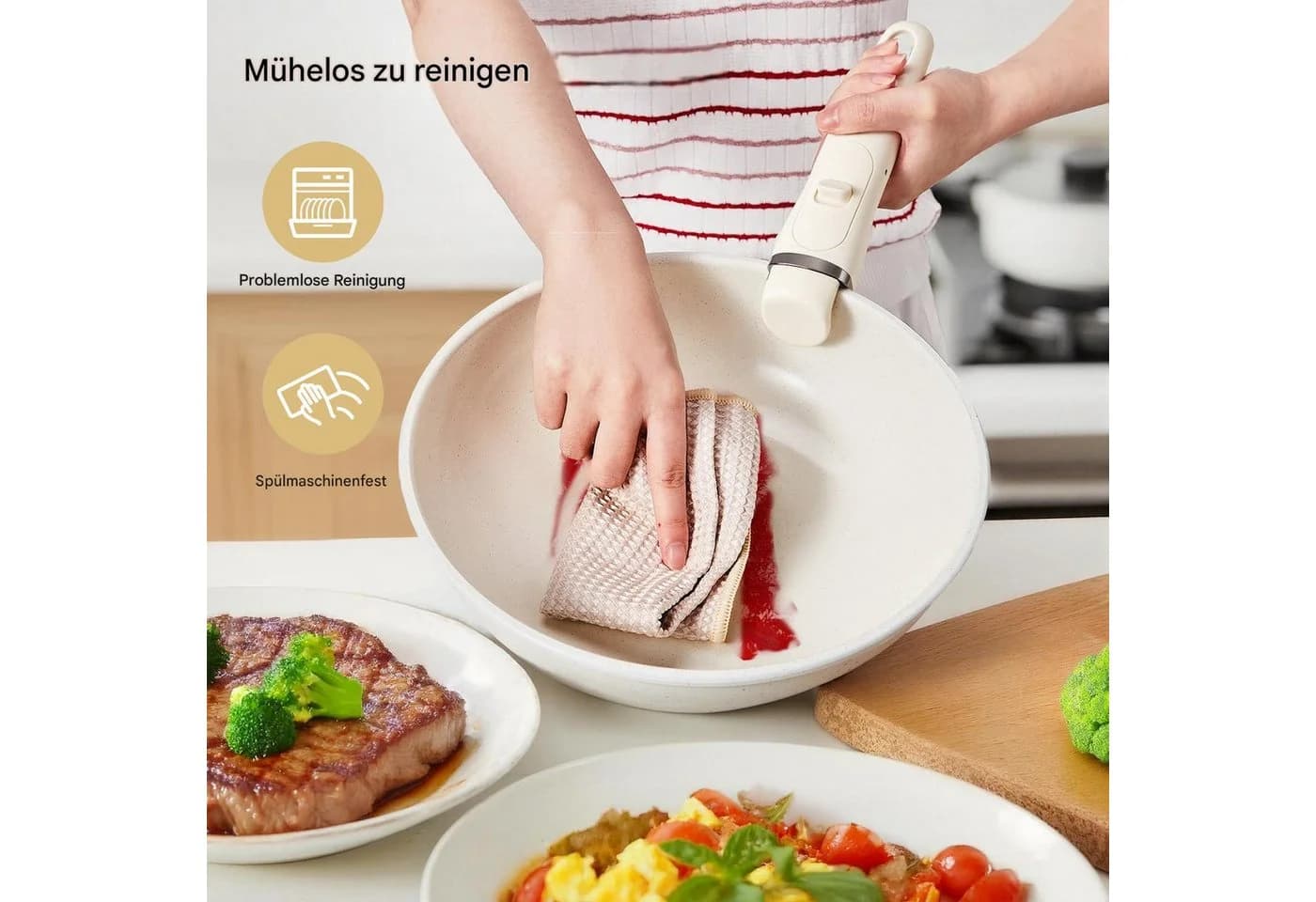 LALAHO Topf-Set 22-tlg. mit abnehmbaren Griffen & Keramikbeschichtung - Bild 4