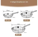 LALAHO Topf-Set Pfannenset 3-teilig 20+24+28 cm aus Edelstahl Bild 4