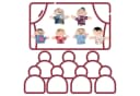 Ikonka Fingerpuppen Familie 6-teiliges Set Flanell Lernspielzeug Bild 4