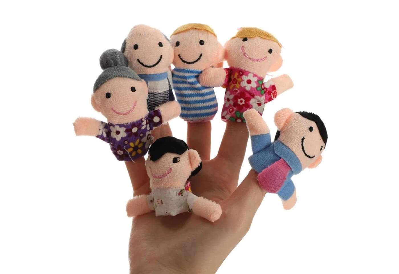Ikonka Fingerpuppen Familie 6-teiliges Set Flanell Lernspielzeug - Bild 5