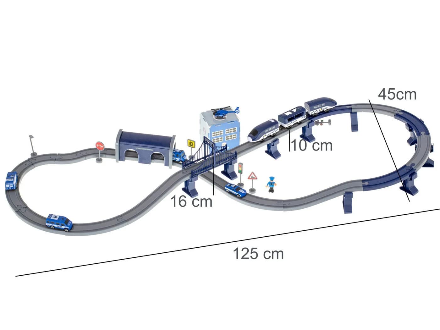 Ikonka Spielzeugeisenbahn-Set Elektrischer Polizei-Zug 92-tlg. - Bild 3