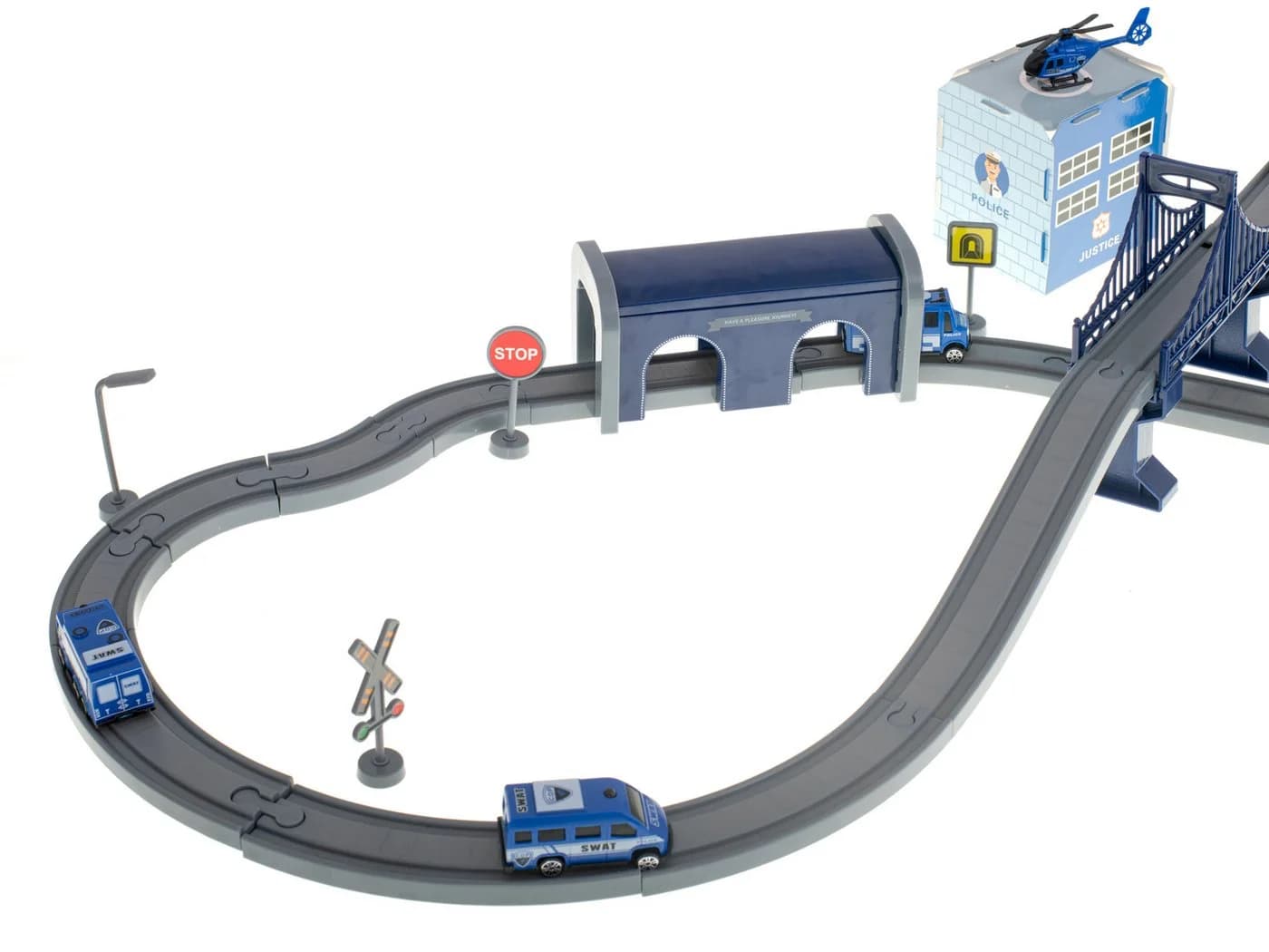Ikonka Spielzeugeisenbahn-Set Elektrischer Polizei-Zug 92-tlg. - Bild 5