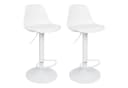 JEOBEST Barhocker Set 2 St. Weiß Kunstleder Höhenverstellbar mit Lehne Bild 2