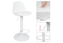 JEOBEST Barhocker Set 2 St. Weiß Kunstleder Höhenverstellbar mit Lehne Bild 5