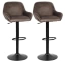 JEOBEST Barhocker 2er Set Samt höhenverstellbar mit Rückenlehne Bild 2