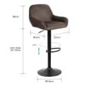 JEOBEST Barhocker 2er Set Samt höhenverstellbar mit Rückenlehne Bild 4