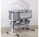 JEOBEST Beistellbett 3in1 Grau mit Moskitonetz & Rollen Bild 1