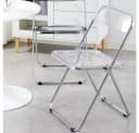 JEOBEST Klappstuhl Acryl Transparent Stuhl, Stahlrahmen mit Chrom-Finish Bild 1