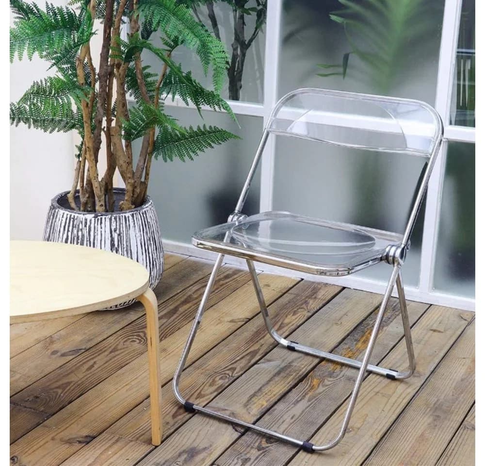 JEOBEST Klappstuhl Acryl Transparent Stuhl, Stahlrahmen mit Chrom-Finish - Bild 4