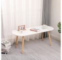JEOBEST Couchtisch Skandinavisch Weiß Spanplatte Buche Bild 1