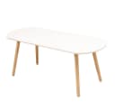 JEOBEST Couchtisch Skandinavisch Weiß Spanplatte Buche Bild 2