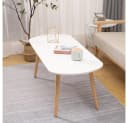 JEOBEST Couchtisch Skandinavisch Weiß Spanplatte Buche Bild 3