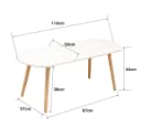 JEOBEST Couchtisch Skandinavisch Weiß Spanplatte Buche Bild 4