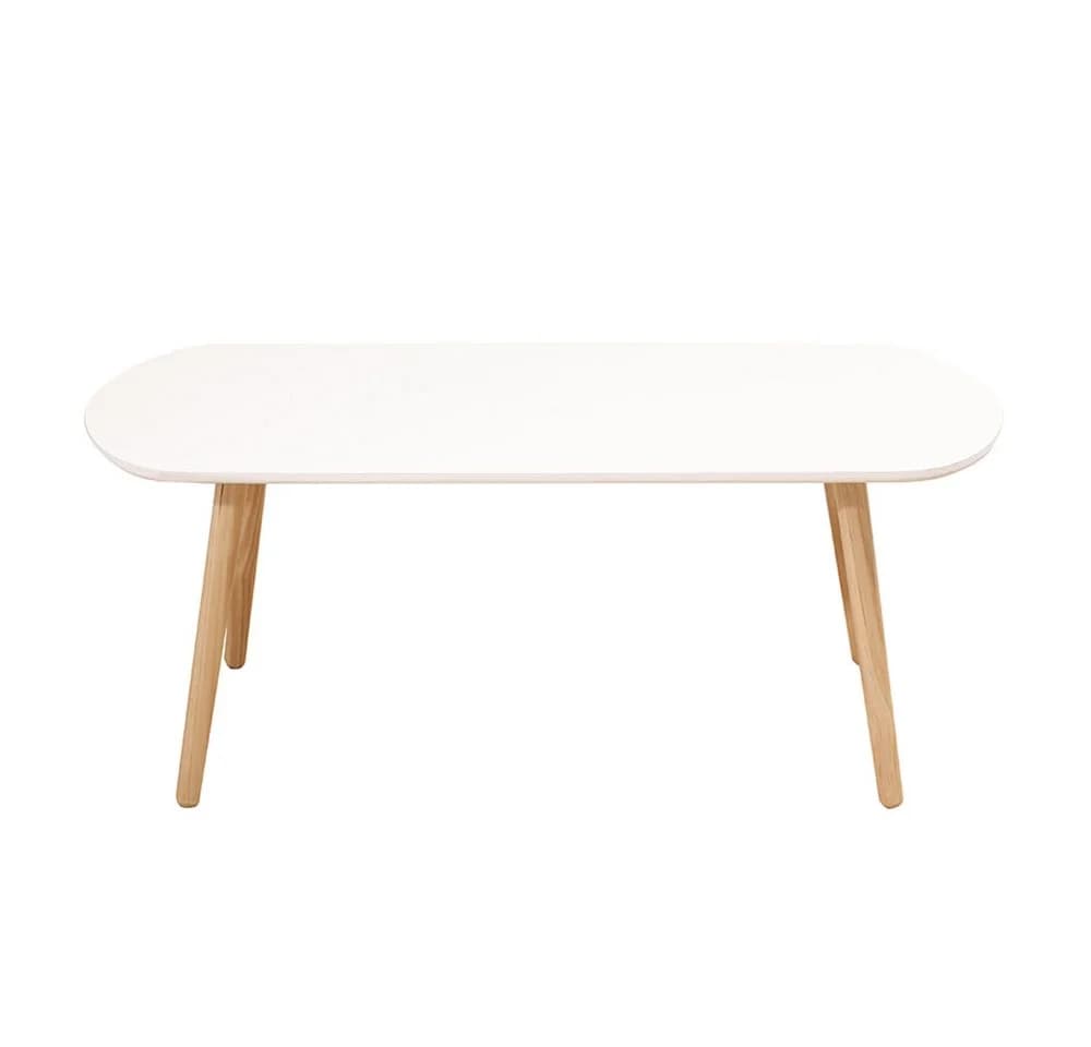 JEOBEST Couchtisch Skandinavisch Weiß Spanplatte Buche - Bild 5