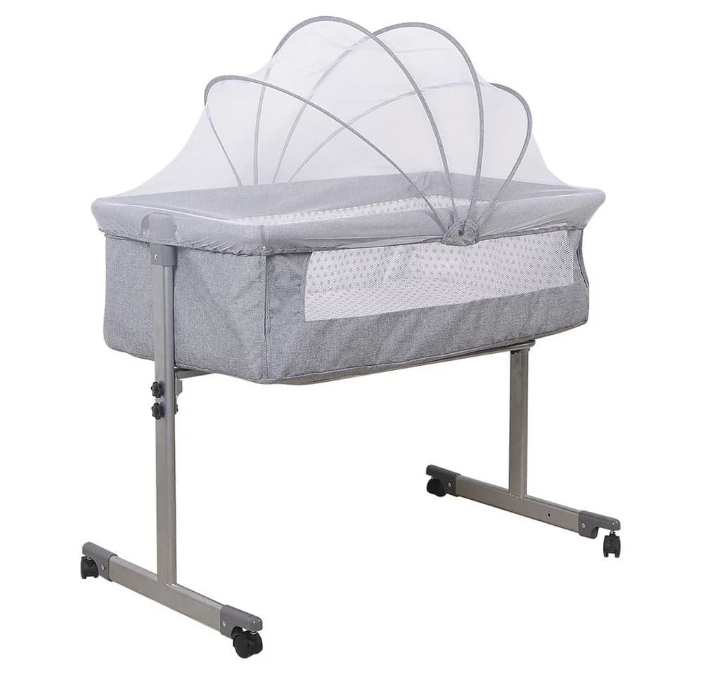 JEOBEST Beistellbett 3 in 1 Grau mit Moskitonetz - Bild 2