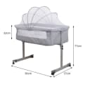 JEOBEST Beistellbett 3 in 1 Grau mit Moskitonetz Bild 5