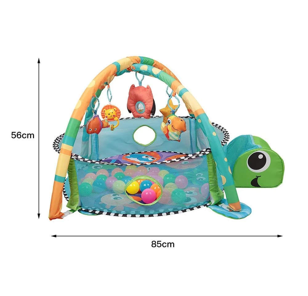 JEOBEST Krabbeldecke 3-in-1 Spielmatte mit Bällen Grün/Blau - Bild 3
