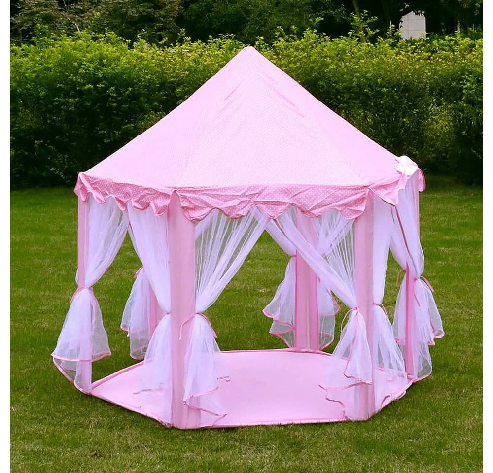 JEOBEST Spielzelt Kinder Rosa Prinzessin Zelt mit PVC-Pfosten