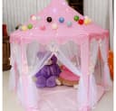 JEOBEST Spielzelt Kinder Rosa Prinzessin Zelt mit PVC-Pfosten Bild 3