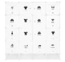 JEOBEST Kleiderschrank Tragbarer Regalsystem 20 Würfel Kunststoff Weiß Bild 1