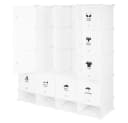 JEOBEST Kleiderschrank Tragbarer Regalsystem 20 Würfel Kunststoff Weiß Bild 3